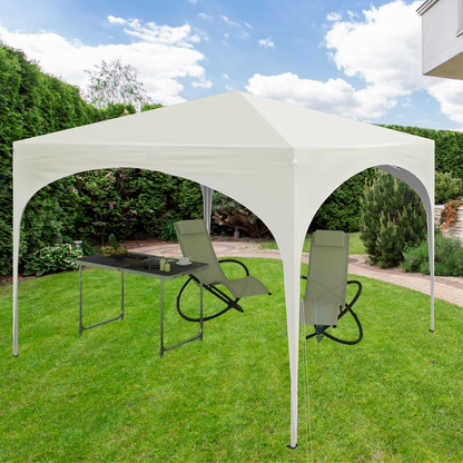 Pavillon de jardin pliable et étanche 3 x 3 m avec toit en demi-cercle pour marché et extérieur